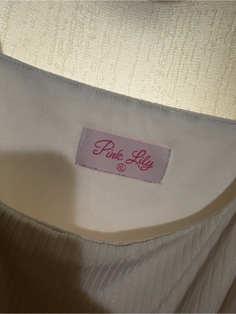 Pink Lily Ribbed Tank Top in White - Picture 4 of 4